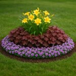 A raised, layered perennial bed is the most natural fit. The ground already sits slightly higher from the mulch and root grindings, so you can shape it into a soft dome or oval and plant in tiers. This creates a bed that looks intentional rather than like a patched over problem area.