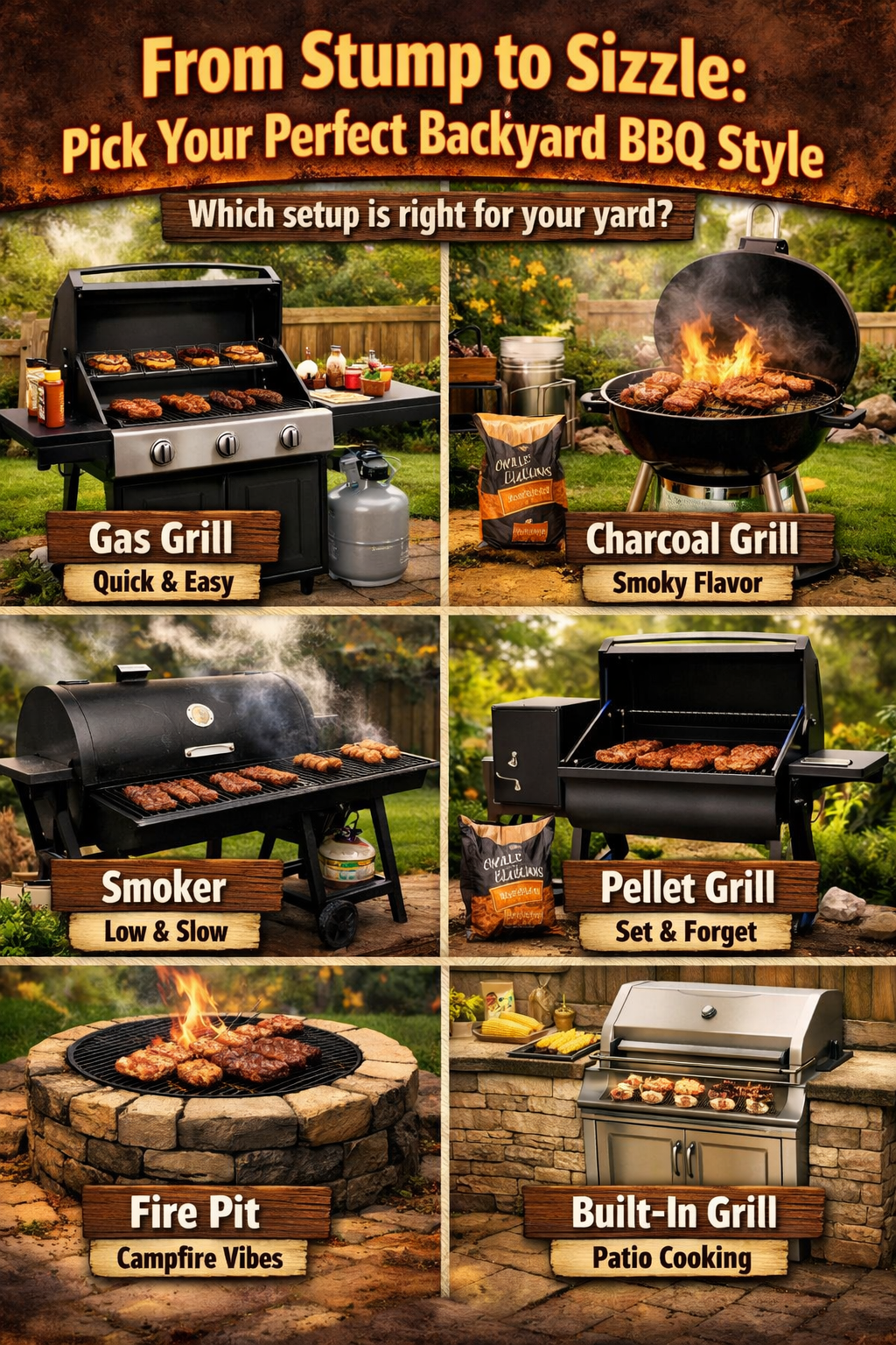Tips for Choosing the Right Barbecue Style. Pros and cons to help you pick the perfect setup after stump removal.