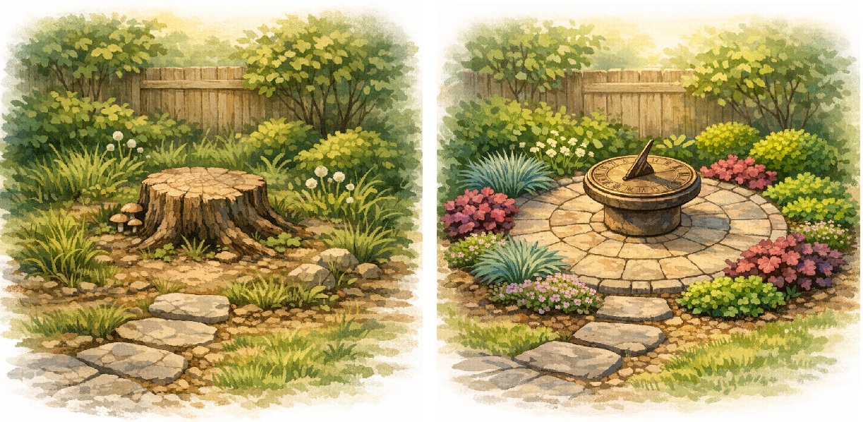 Tree stumps have a way of overstaying their welcome. They take up space, attract pests, and make mowing a headache. But once a stump is removed and the ground is leveled, homeowners suddenly have a blank canvas — and one surprisingly beautiful option is to replace that old stump with a sundial.