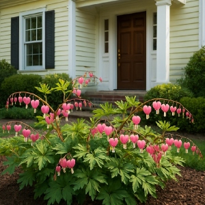 A blooming bleeding heart instead of a rotting stump.