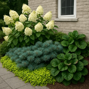 A flowerbed makes an excellent replacement for a tree stump.