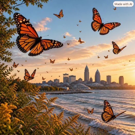 Monarch butterflies pass right through Cleveland on their 3,000‑mile migration, using our Lake Erie shoreline as a major navigation landmark before heading south toward Mexico. The coolest thing about monarchs is that one generation basically breaks the rules of butterfly biology. The “super generation” (also called the Methuselah generation) lives 6–8 months, while the other monarch generations live only 2–6 weeks. This long‑lived group is the one that makes the full migration from the northern U.S./Canada all the way to central Mexico — a journey up to 3,000 miles. A quick breakdown of why they’re special: They delay reproduction. Unlike summer monarchs, they don’t mate right away. Their bodies shift into a migratory, long‑distance mode. They store more fat. This fuels the entire migration and helps them survive winter in Mexico. They’re built for endurance. Their wings are slightly different — often larger and more aerodynamic. They restart the cycle. In spring, they finally reproduce and begin the northward migration, creating the next generations that spread across the continent. It’s one of the most dramatic life‑cycle pivots in the insect world — a tiny creature switching from “live fast, die young” to “endurance athlete” depending on the season. Whether the monarch’s long‑lived generation points to evolutionary adaptation or something that appears intentionally shaped is ultimately up to each observer. The phenomenon stands on its own — remarkable, precise, and undeniably fascinating — inviting people to draw their own meaning from it without being pushed toward any single explanation. And yet... give it some thought and share your opinion in the comments.