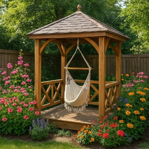 How about a gazebo instead of a tree stump?