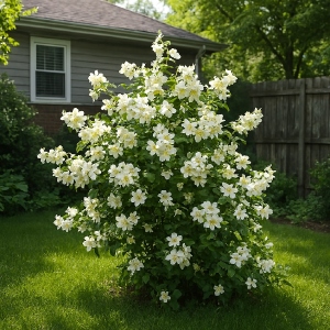 Sweet woodruff planted in place of a tree stump.