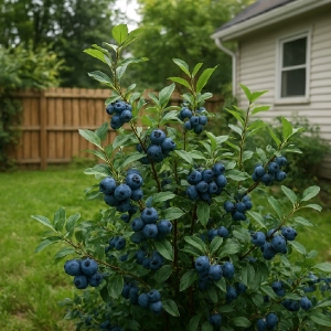 Blueberries grow well in acidic soil where a tree stump has been ground up.