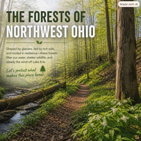 An interesting nature fact from Cleveland. 🍁 Northeast Ohio has one of the highest tree canopy densities in the Midwest. Cleveland’s canopy averages 33–35%, with pockets in Rocky River, Westlake, and Gates Mills hitting over 50%. Great for shade — tricky for lawns. 🌲 The Forests of Northwest Ohio. Northwest Ohio’s forests are quiet survivors of glacial history — shaped by ancient lakes and rich, wet soils. From oak hickory uplands to swampy lowlands filled with silver maple and cottonwood, these woods form a patchwork of life that filters water, shelters wildlife, and steadies the wind off Lake Erie. Each stump, root, and fallen log tells the story of how the land renews itself — one season, one sprout at a time.